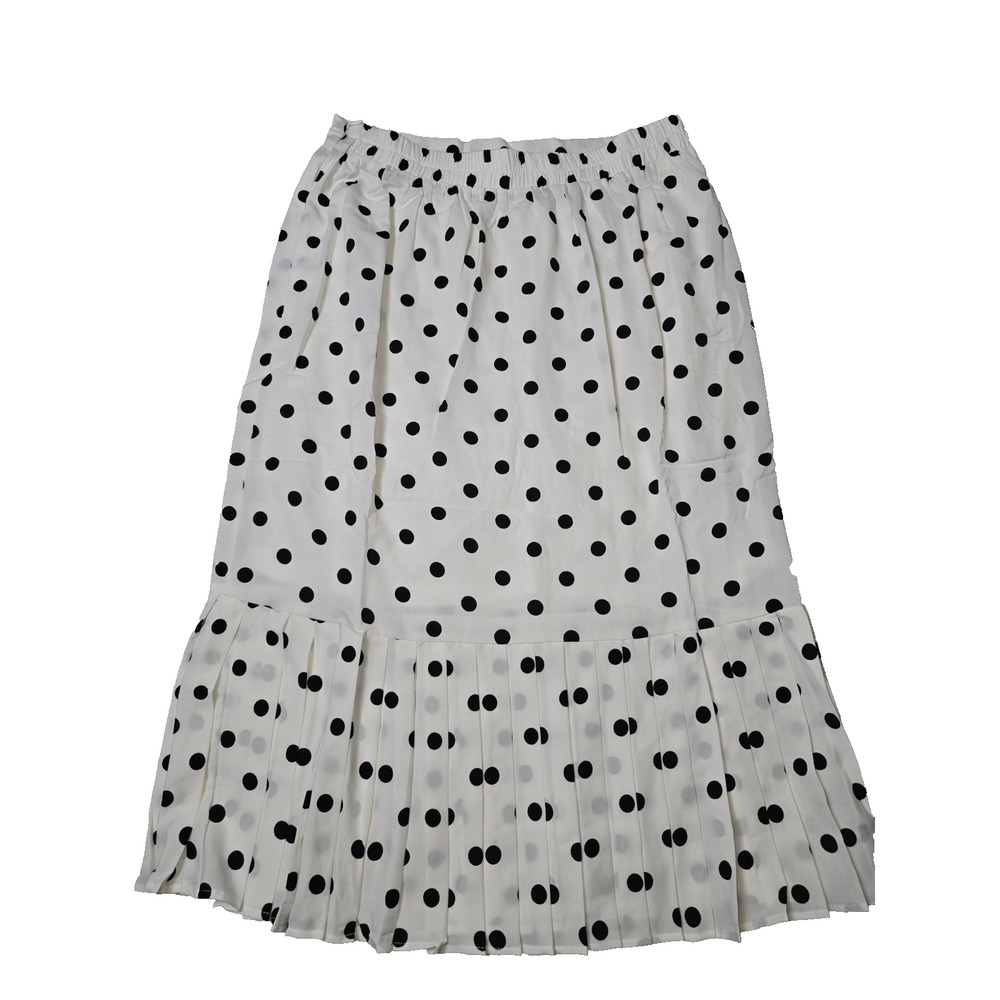 Tulip B Polka Dot Midi Skirt Large NWT Pleated Hem Lined Retro Vintage Style - Picture 4 of 9